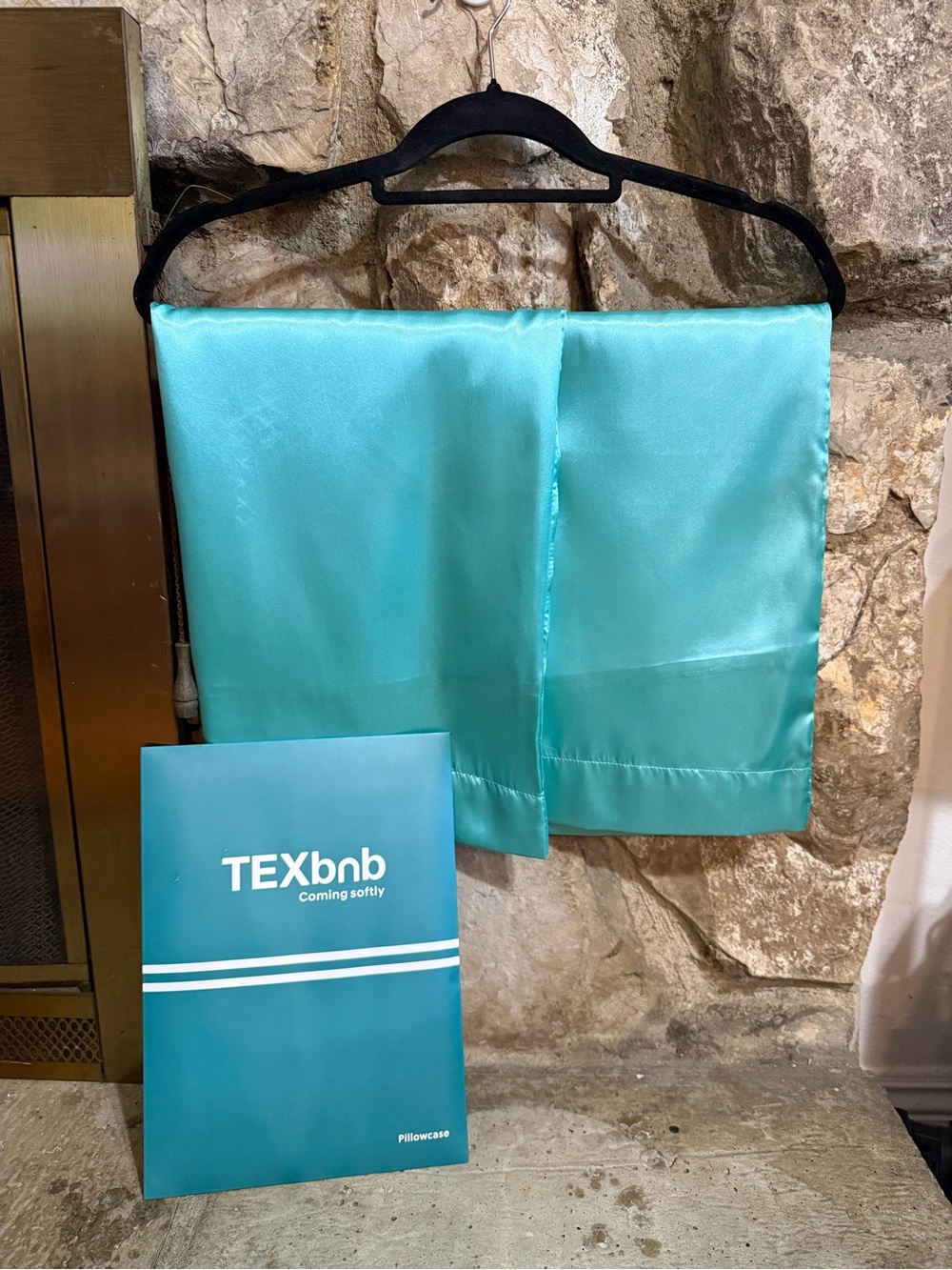 King Size Turquoise Satin Pillowcases - sealed - 1 pair - envelope closed